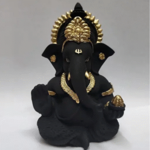 Terracotta Black Ganesh Idol