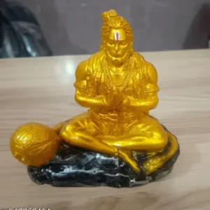 Gold Hanuman Ji Murti Lord Bajrangbali Dhyan Mudra Meditation